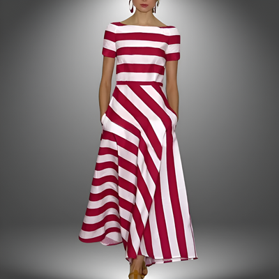 Daise™ | Elegantes Gestreiftes Maxikleid
