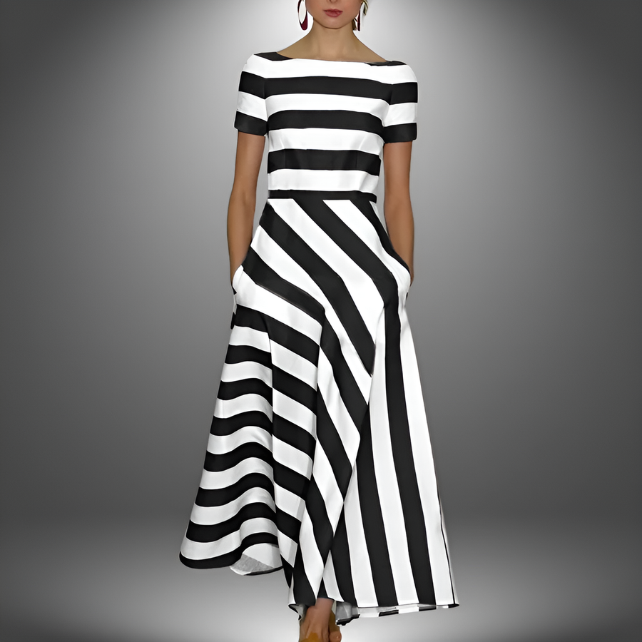 Daise™ | Elegantes Gestreiftes Maxikleid