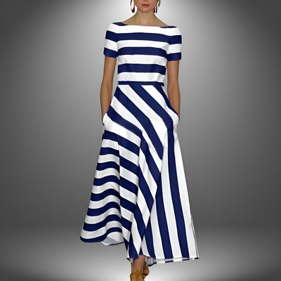 Daise™ | Elegantes Gestreiftes Maxikleid