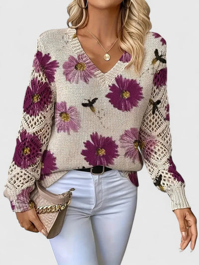 Aurélie™ | Eleganter Pullover Mit Blumenmuster