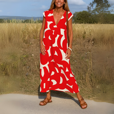 Lila™ | Luftiges V-Ausschnitt Kleid™ | Elegantes Sommerkleid
