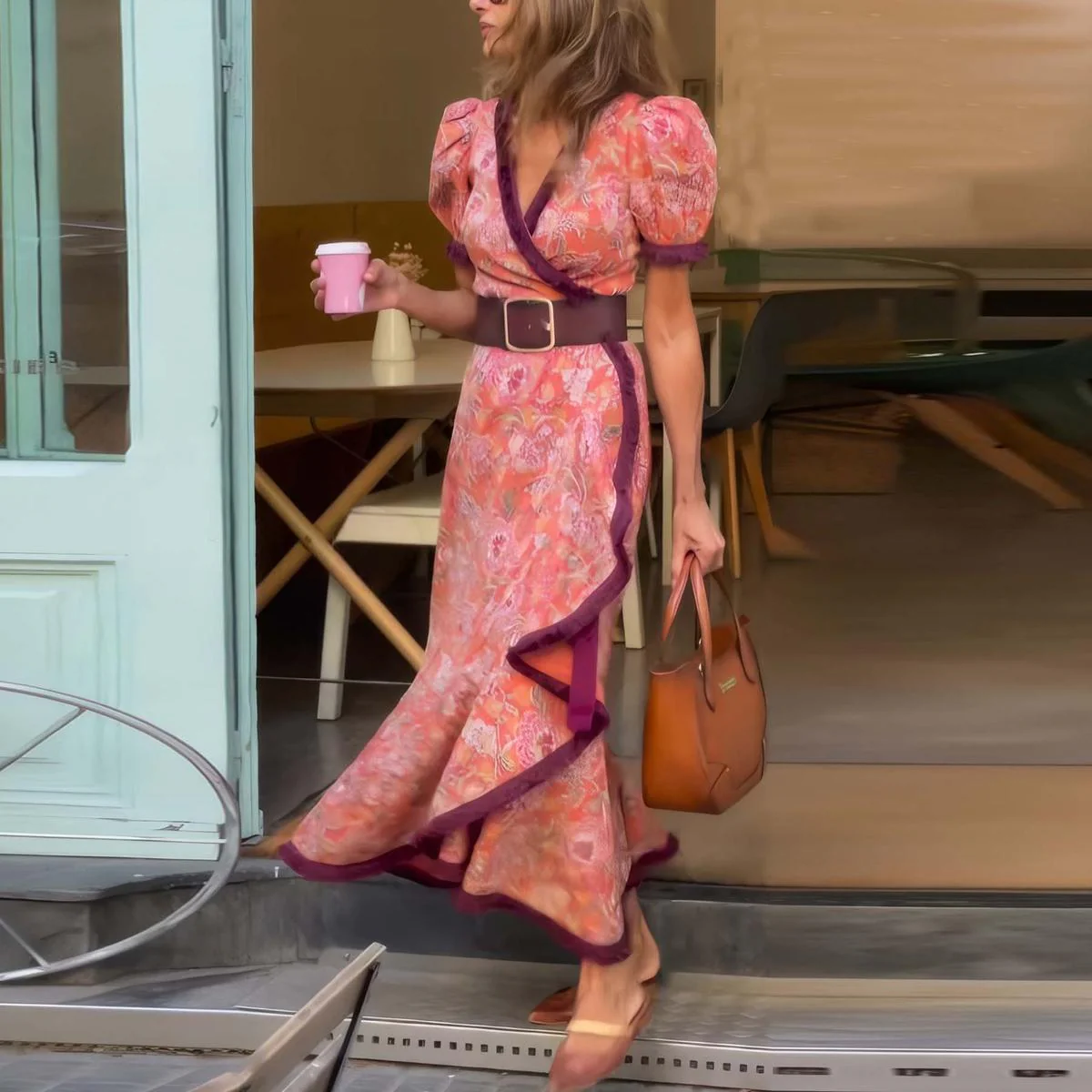 Maris™ | Elegantes Pinkes Maxikleid