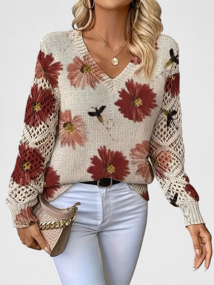 Aurélie™ | Eleganter Pullover Mit Blumenmuster