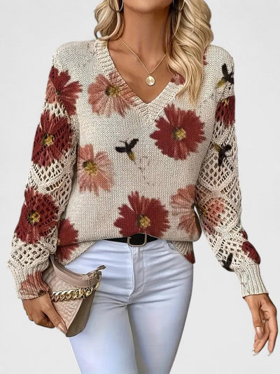Aurélie™ | Eleganter Pullover Mit Blumenmuster