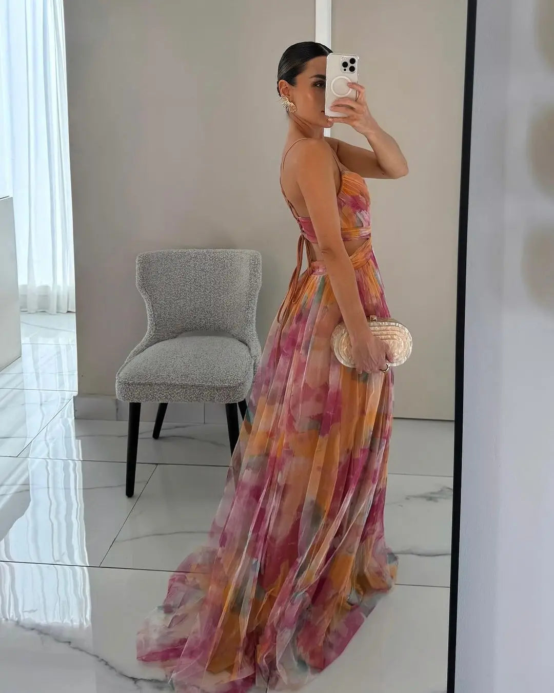 Eléna™ | Stilvolles Blumendesign Maxikleid
