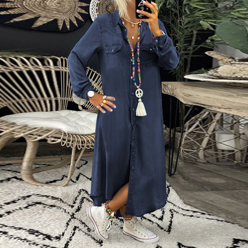Lyna™ | Stilvolles Denim Maxikleid