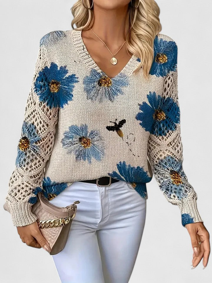 Aurélie™ | Eleganter Pullover Mit Blumenmuster