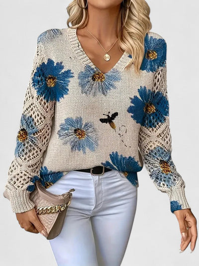 Aurélie™ | Eleganter Pullover Mit Blumenmuster