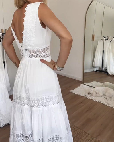 Alexandra™ | Elegantes Weißes Plunge-Kleid