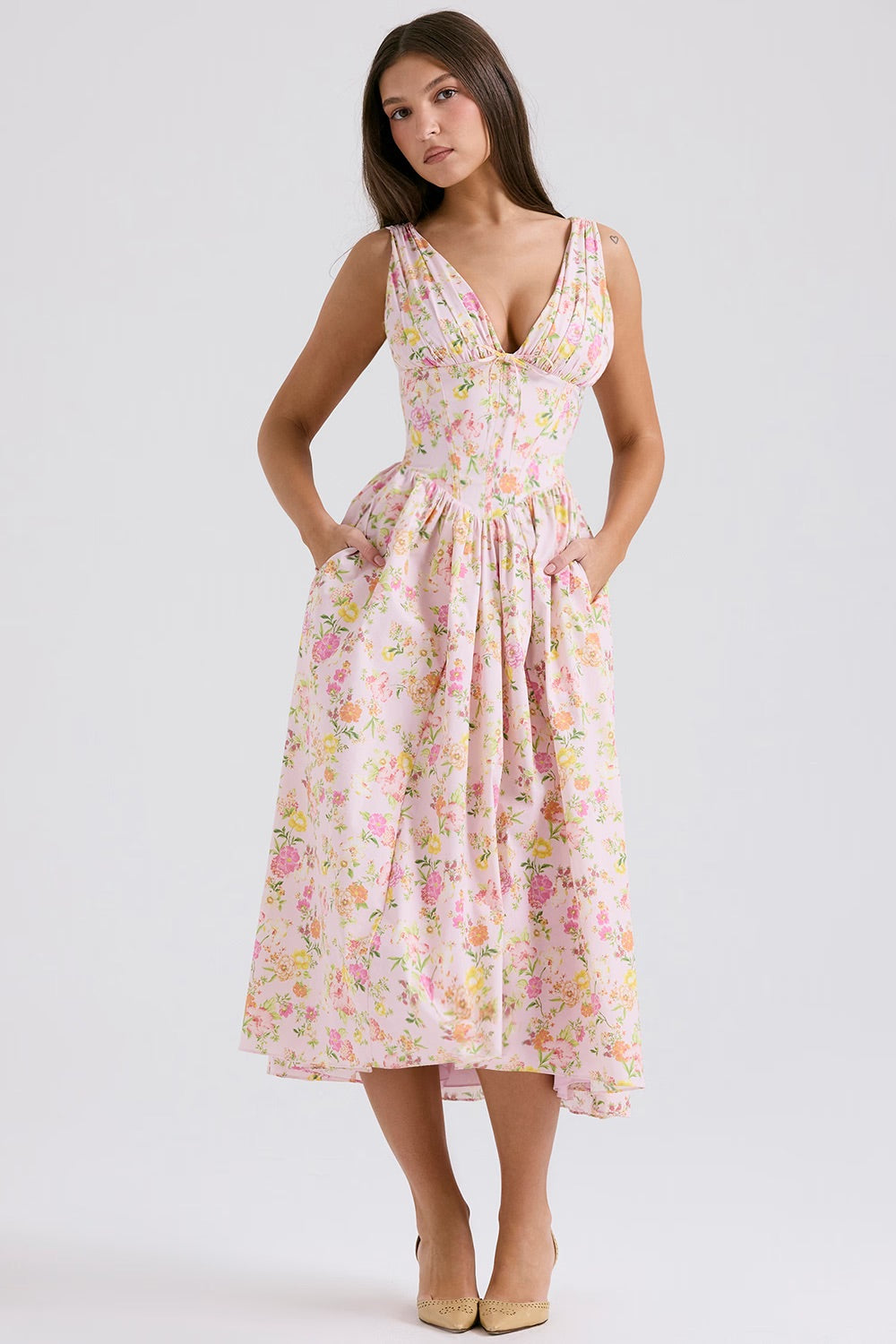Merrill™ | Elegantes V-Ausschnitt Kleid