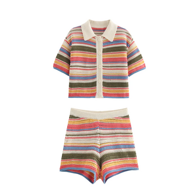 Femke™ | Polo Sweater Set™ | Elegantes Strickensemble