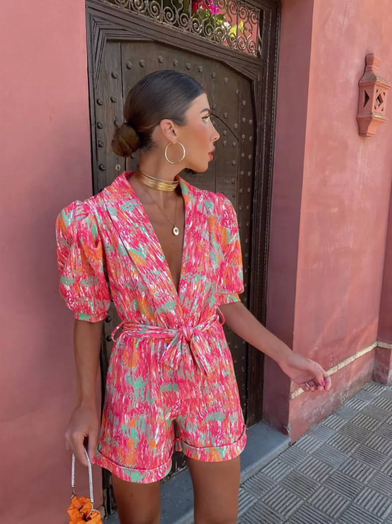 Ivy™ | Modischer V-Ausschnitt Jumpsuit