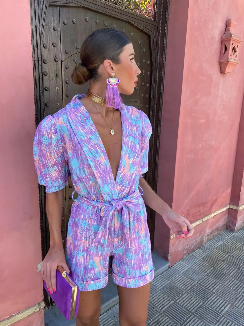 Ivy™ | Modischer V-Ausschnitt Jumpsuit