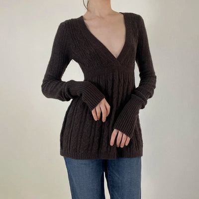 Y2K Kabelstrickpullover™ | Weicher V-Ausschnitt Pullover