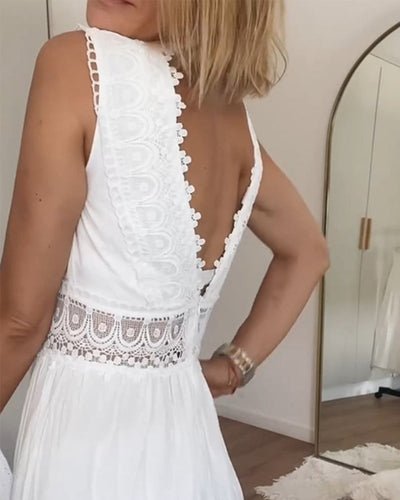 Alexandra™ | Elegantes Weißes Plunge-Kleid