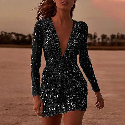 Tamsin™ | Funkelndes Pailletten Mini Kleid